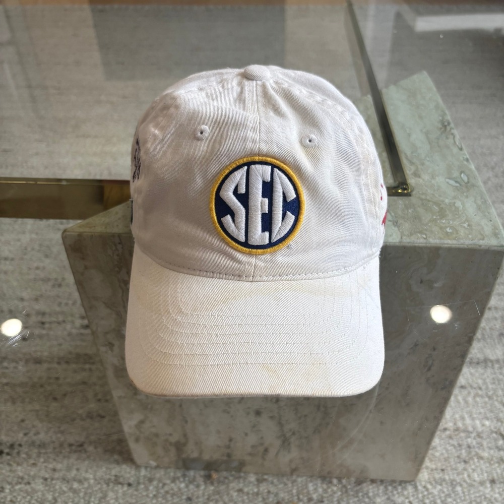 Zephyr SEC Conference Hat Mens OSFA White Fair All School Logos Embroidered